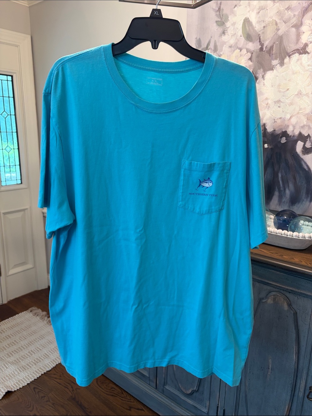 Southern Tide Men's Pocket Tee in Bright Aqua